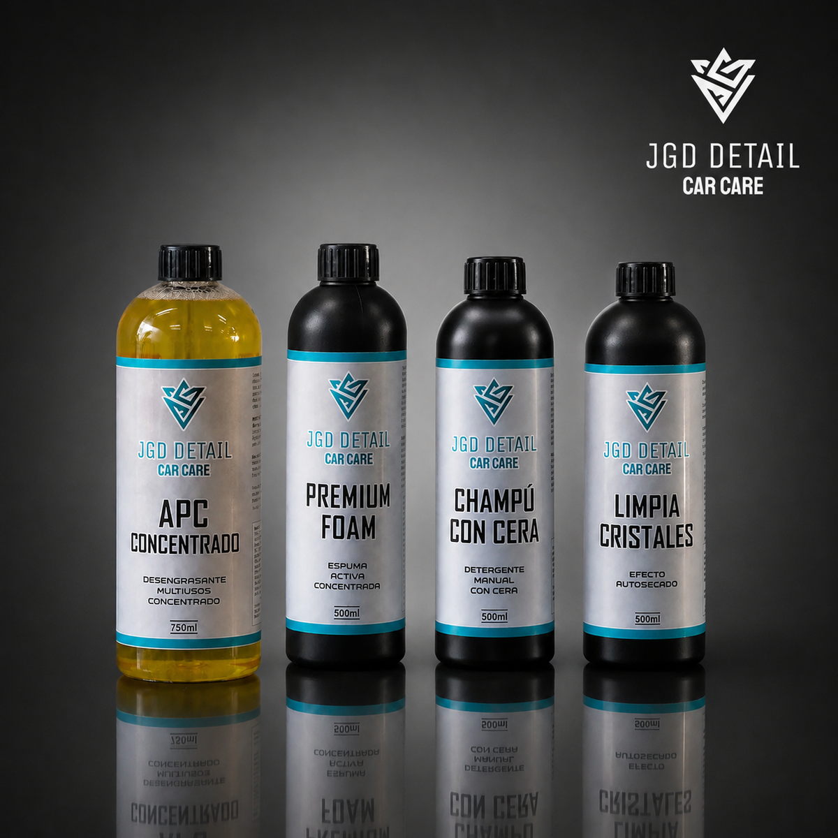 Pack Exterior — APC + Premium Foam + Champú con Cera + Limpia Cristales